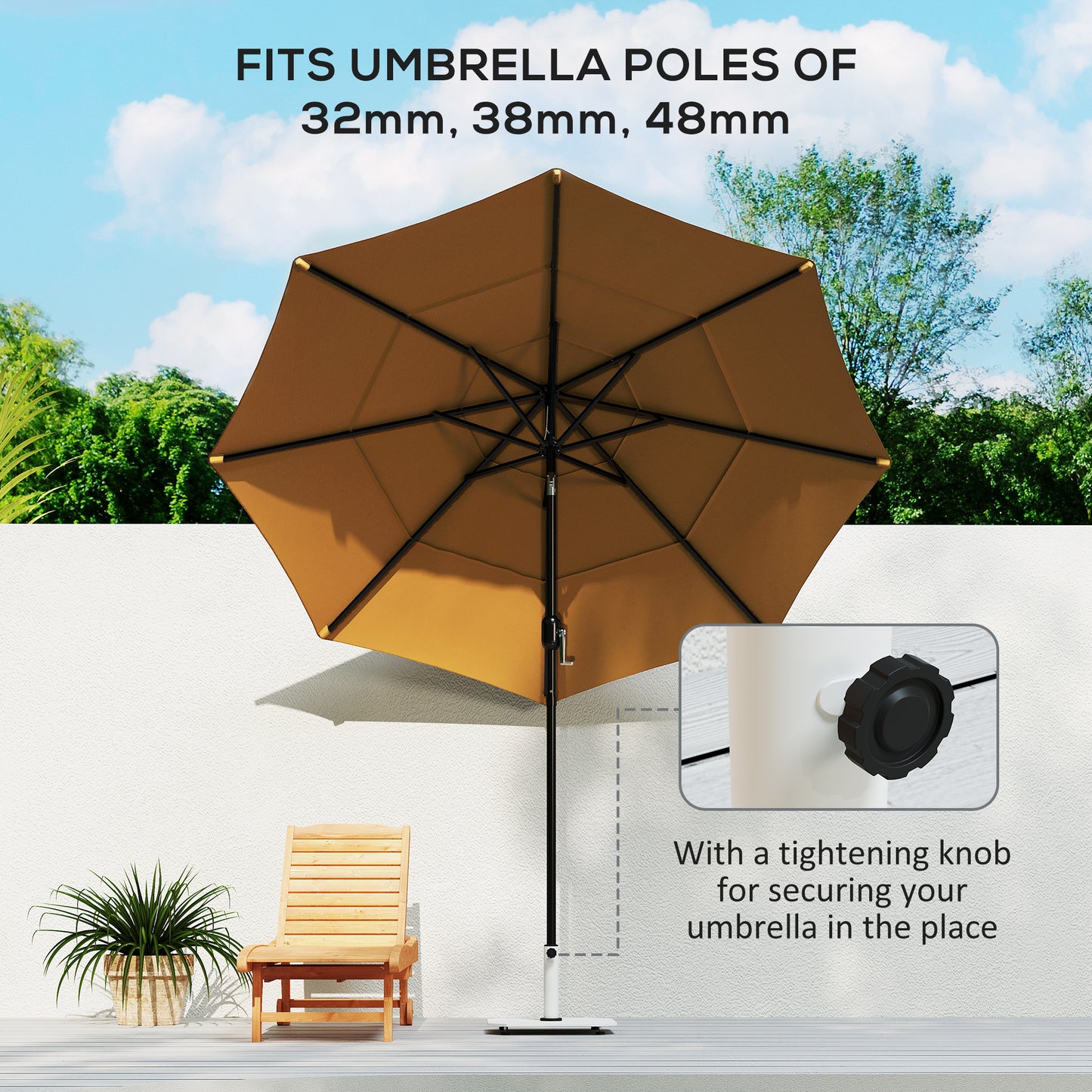 Square Patio Umbrella Base, 41 Lbs Metal Umbrella Stand Base With Adjustable Foot Pads, Heavy Duty Patio Umbrella Holder For 1.31.51.9 Umbrella Poles For Outdoor, Lawn, Poolside, White