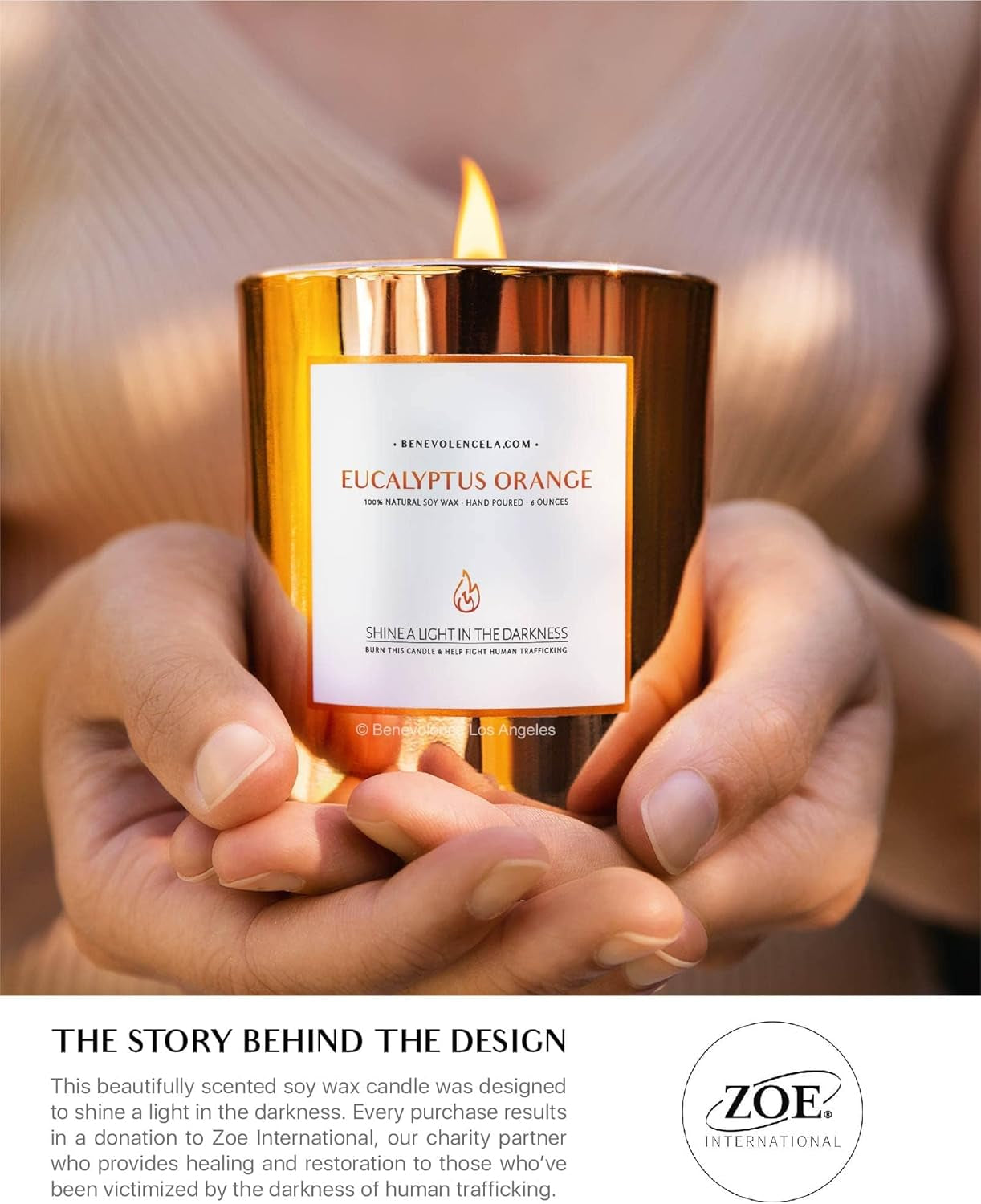 Eucalyptus Orange Wood Wick Candles | Soy Christmas Scented Candles for Home | Holiday Candle Gifts for Women and Men | Home Fragrance | Aromatherapy | Shelf Decor | 8Oz, 45 Hour Burn