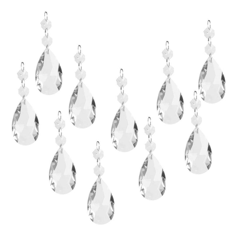 10 Pieces Of Clear Crystal Chandelier Prism Pendant Ball Pendant