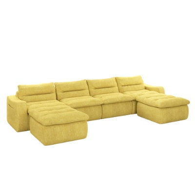 Compression Combined Sofa, Modern Lazy Style Combined Sofa, Comfortable Beanbag Sofa, Can Be Combined At Will, No Need To Assemble, Suitable For Living Room Yellow