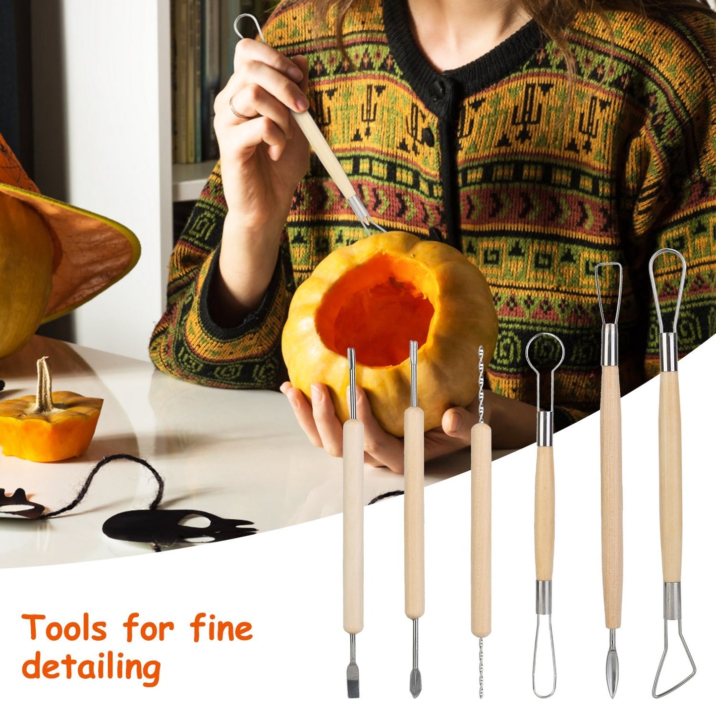 13Pcs Halloween Pumpkin Carving Kit Stainless Steel Carving Kit Pumpkin Sculpting Cutting Kit Halloween Decorative Tools