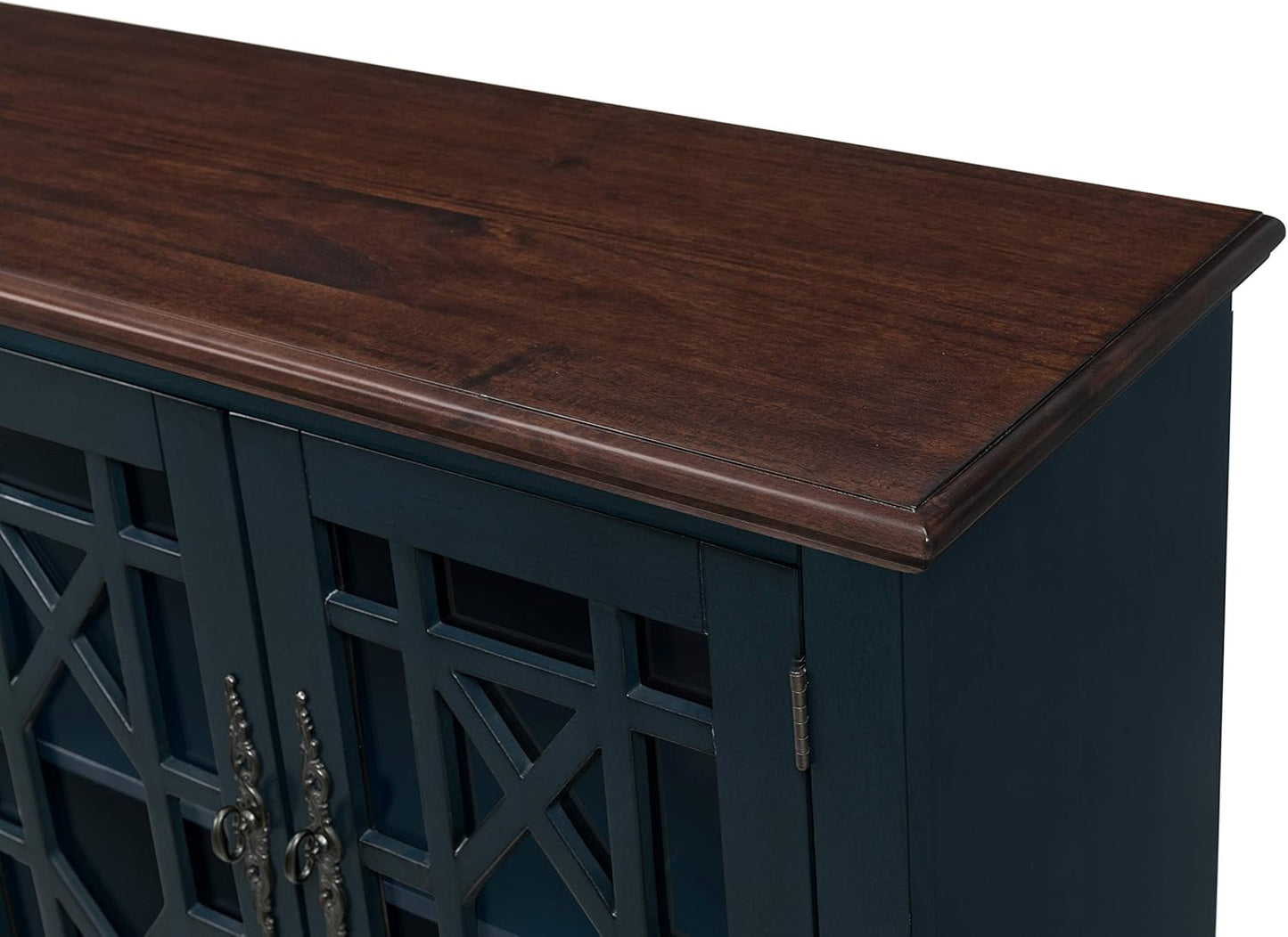 Palisades TV Stand, 63" W X 35" H, Catalina Blue with Coffee Top