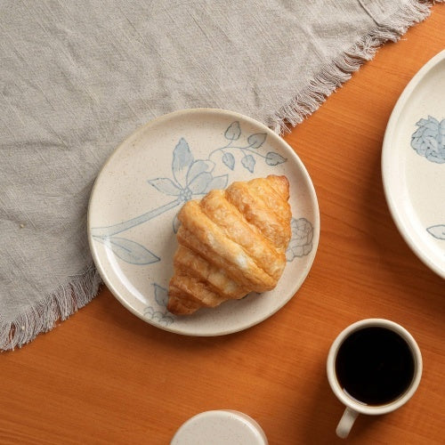 White Circular Ceramic Printed Side Panel