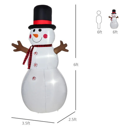 6ft Christmas Inflatables Outdoor Decorations Snowman