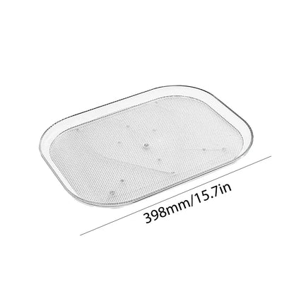 Turntable Organizer Lazy Susan for Refrigerator 360 Rotatable Rectangle Storage Rack Clear Turntable Rack for Kitchen Cabinet
