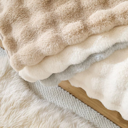 Thicken Imitation Rabbit Fur Plush Sofa Slipcover Non-Slip Soft Sofa Towel Couch Cushion Cover for Living Room Modern Home Decor