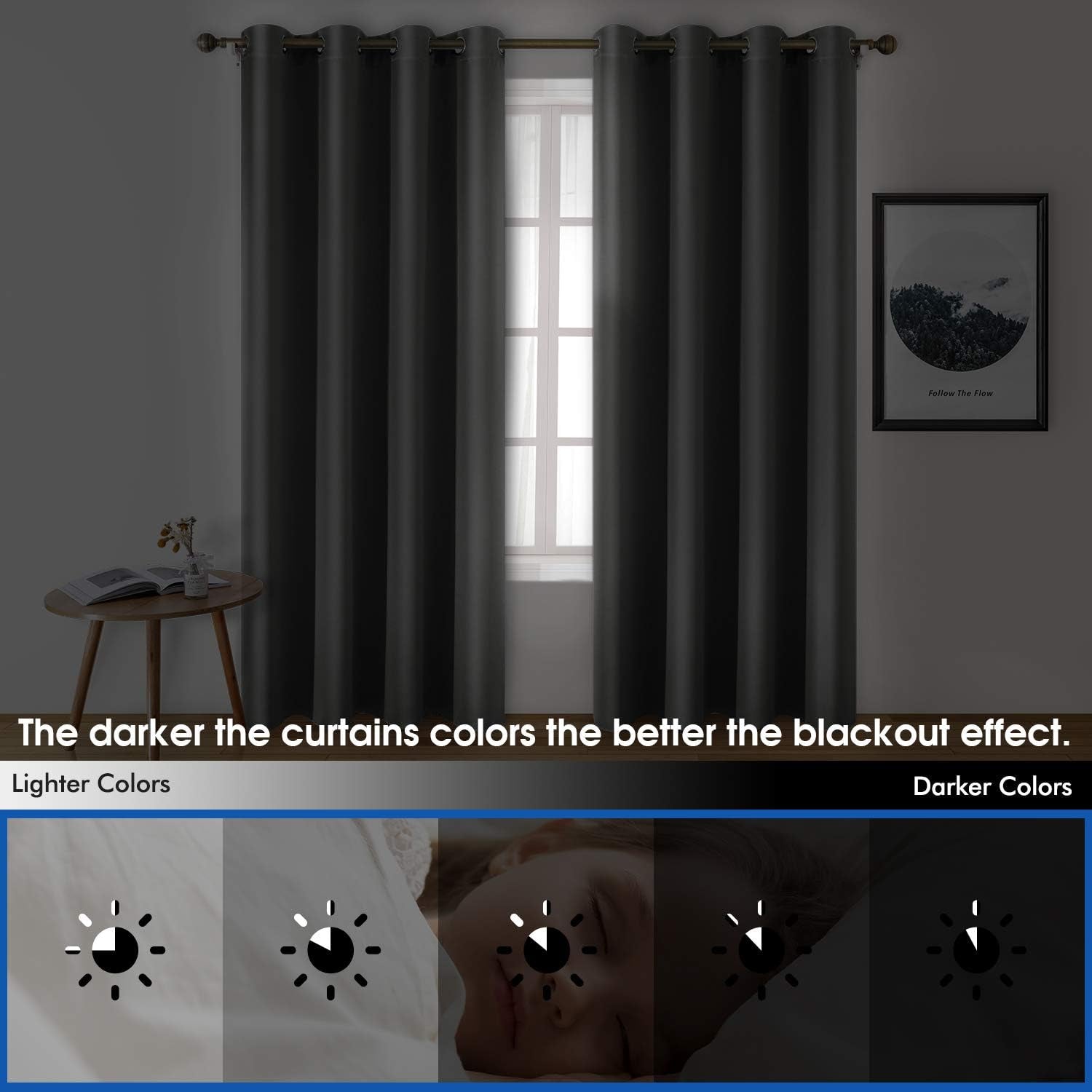 2 Panels Silver Grey Faux Silk Blackout Luxury Curtains, 52 X 96 Inch Room Darkening Satin Thermal Insulated Window Drapes for Bedroom Decor, Indoor