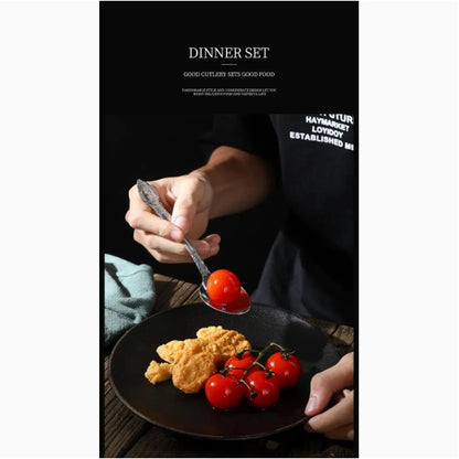 Product Name  Deluxe Premium Cutlery Flatware Set For The Home  Stainless Steel Cutlery Service With 1 Dinner Fork, 1 Dinner Knife, 1 Dinner Spoon And 1 Tea Spoon  Durable, Elegant And Rust  Resista