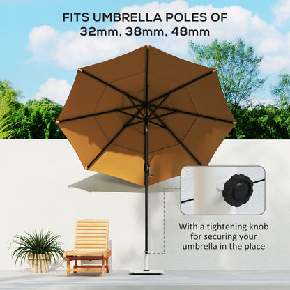 Square Patio Umbrella Base, 41 Lbs Metal Umbrella Stand Base With Adjustable Foot Pads, Heavy Duty Patio Umbrella Holder For 1.31.51.9 Umbrella Poles For Outdoor, Lawn, Poolside, White