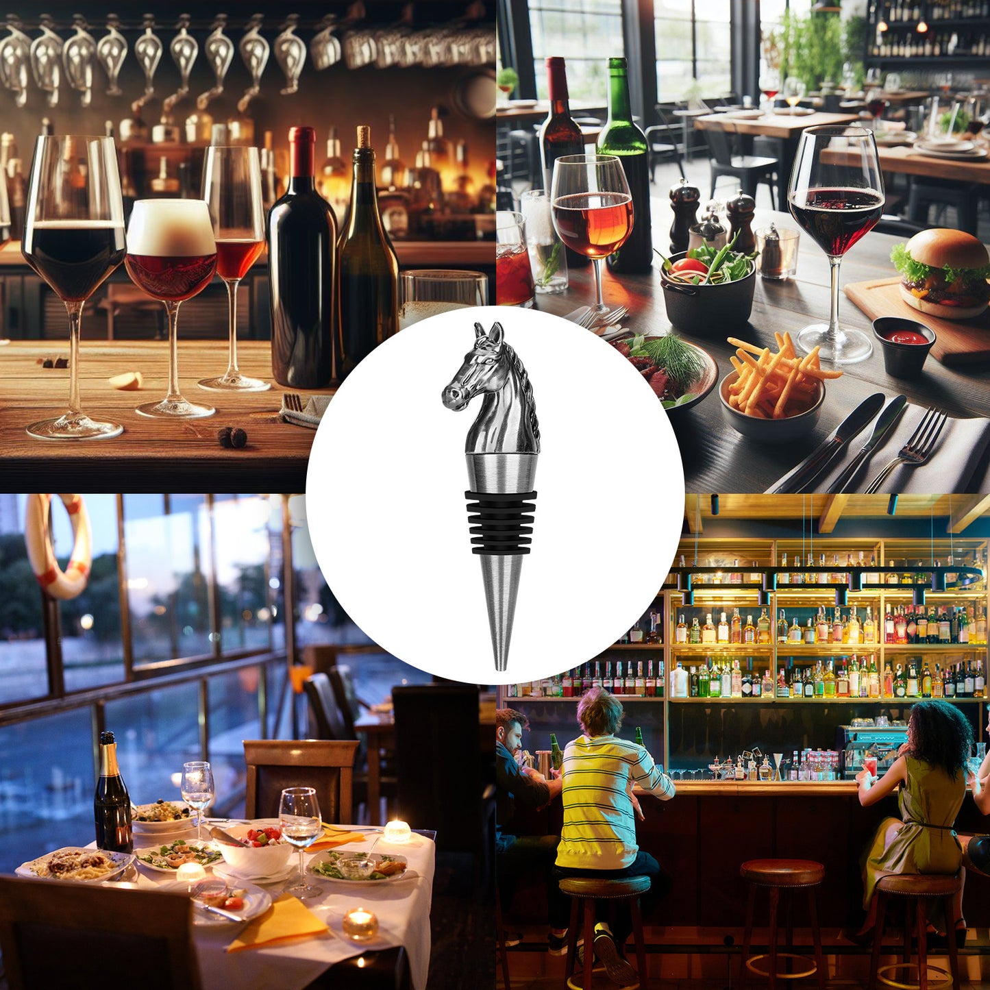 Luxury Horse Head Wine Bottle Stopper Animal-shaped Wine Stopper For Preserving Red Wine, A Kitchen Storage Gift, A Birthday Gift For Universal Wine Preservation Supplies.