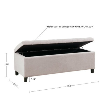 Tufted Top Soft Close Storage Bench