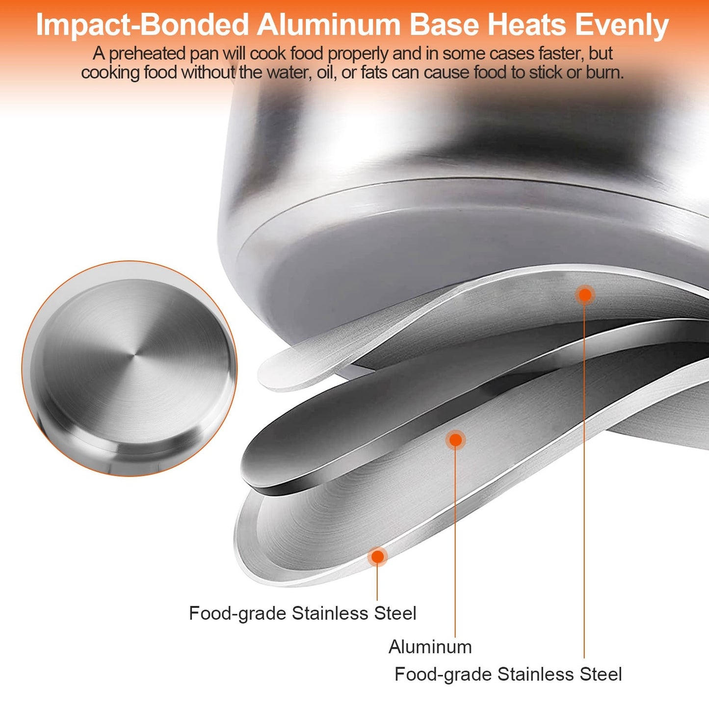 4Pcs Stainless Steel Cookware Set Frying Pan 2Quart Saucepan 2.7Quart 3.7Quart Stockpot With Lid Dishwasher Safe