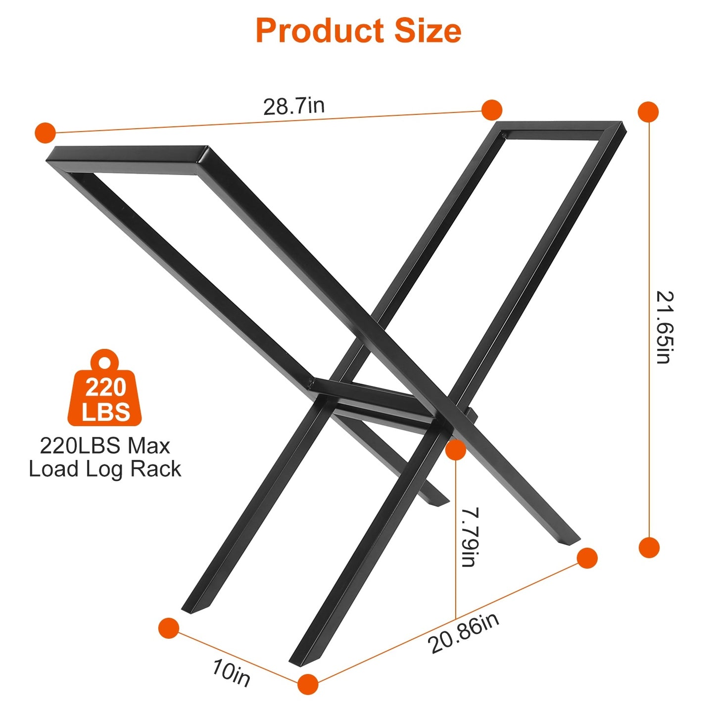 1Pc Firewood Log Rack 220LBS Steel Wood Lumber Storage Stacking Rack X Shape Storage Holder For Fireplace Firepit