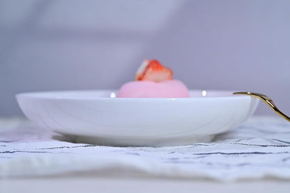 Setaria Bone China Dinnerware Set, 12 Pieces, Service For 4, Plates, Dishes, Bowls Set, Microwave And Dishwasher Safe, Ivory White With Narrow Curve Stripe