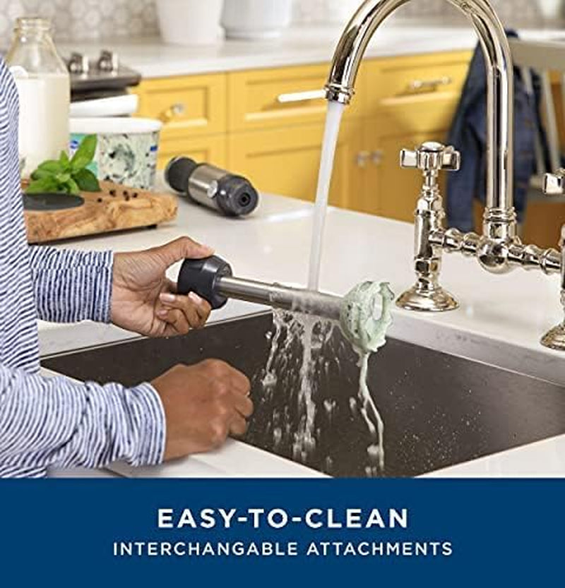 Immersion Blender | Handheld Blender for Shakes, Smoothies, Baby Food & More | Includes Whisk & Blending Jar | 2-Speed | Interchanable Attachment for Easy Clean | 500 Watts | Stainless Steel