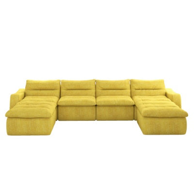 Compression Combined Sofa, Modern Lazy Style Combined Sofa, Comfortable Beanbag Sofa, Can Be Combined At Will, No Need To Assemble, Suitable For Living Room Yellow