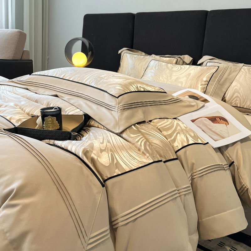 Light Luxury High-grade Yarn-dyed Four-piece Jacquard Beddings
