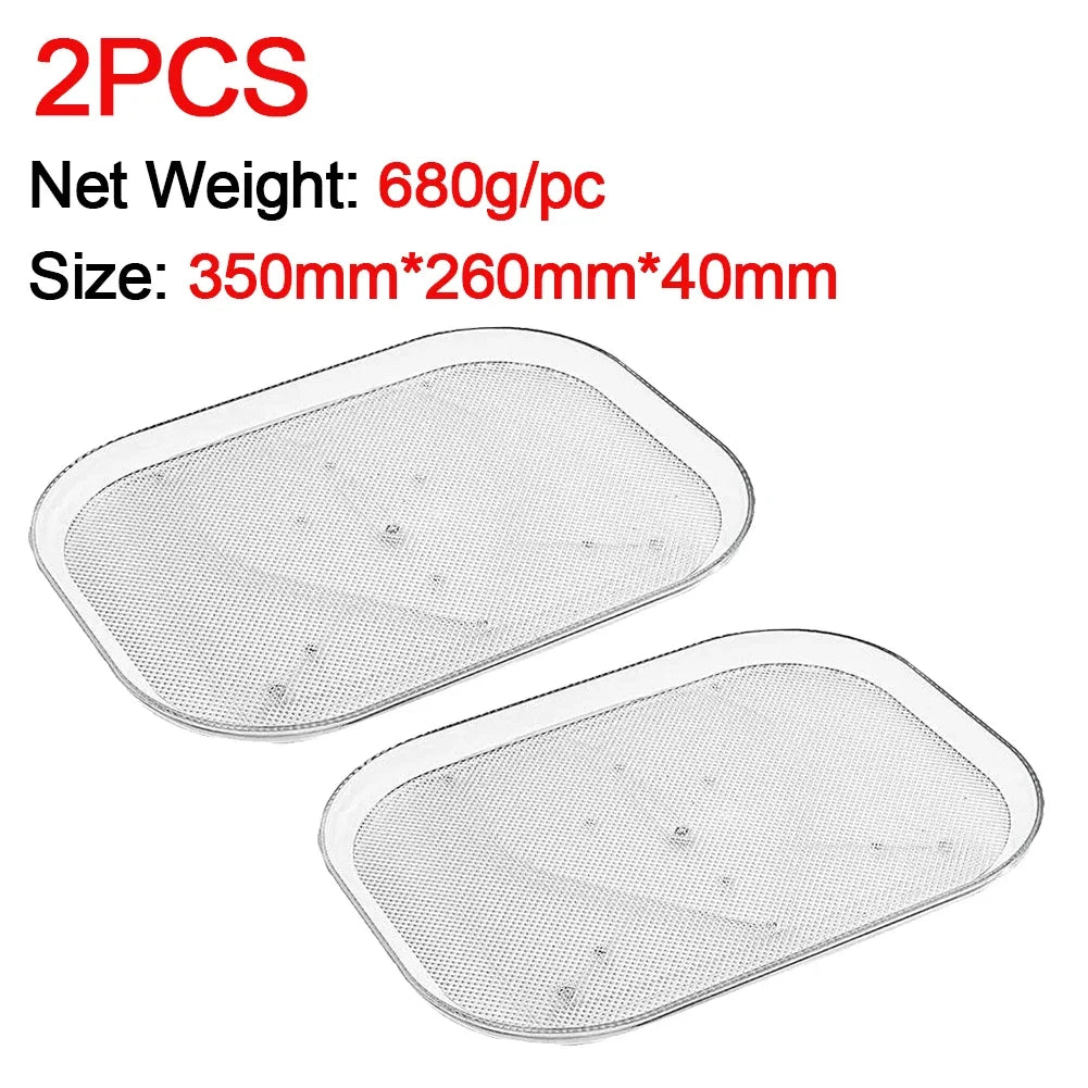 Turntable Organizer Lazy Susan for Refrigerator 360 Rotatable Rectangle Storage Rack Clear Turntable Rack for Kitchen Cabinet