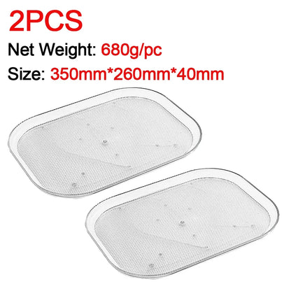 Turntable Organizer Lazy Susan for Refrigerator 360 Rotatable Rectangle Storage Rack Clear Turntable Rack for Kitchen Cabinet