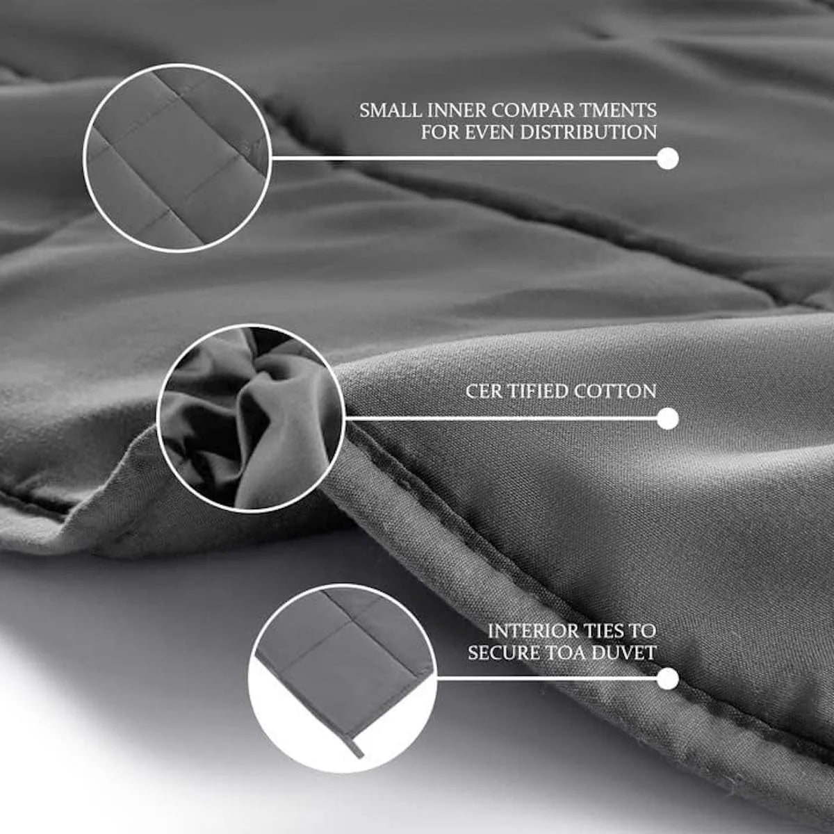 Weighted Blanket Comfortable Weighted Blankets with Glass Beads,15 Lbs, 48"X72", Full Size, Grey, Cooling Weighted Blankets for Adults All-Season