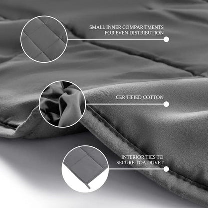Weighted Blanket Comfortable Weighted Blankets with Glass Beads,15 Lbs, 48"X72", Full Size, Grey, Cooling Weighted Blankets for Adults All-Season