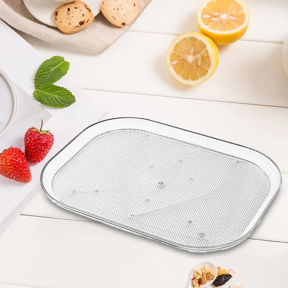 Turntable Organizer Lazy Susan for Refrigerator 360 Rotatable Rectangle Storage Rack Clear Turntable Rack for Kitchen Cabinet