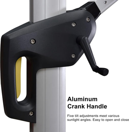 12 Feet Double Top round Deluxe Patio Umbrella Offset Hanging Umbrella Outdoor Market Umbrella Garden Umbrella, Black