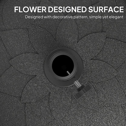 Round Patio Umbrella Base, 26 Lbs Resin Umbrella Stand Base, Heavy Duty Patio Umbrella Holder For 1.31.51.9 Umbrella Poles For Outdoor, Lawn, Poolside, Black