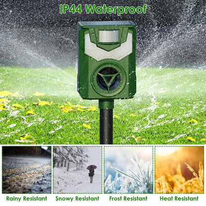 1Pc Solar Ultrasonic Animal Repeller With Flame Light USB Charge Motion Sensor Animal Repellent Chaser IP55 Waterproof Dog Raccoon Fox Skunk