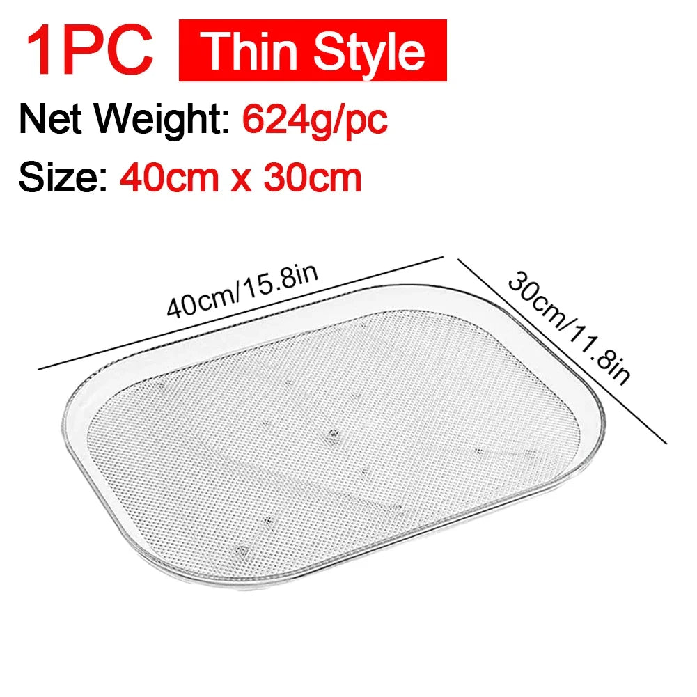 Turntable Organizer Lazy Susan for Refrigerator 360 Rotatable Rectangle Storage Rack Clear Turntable Rack for Kitchen Cabinet