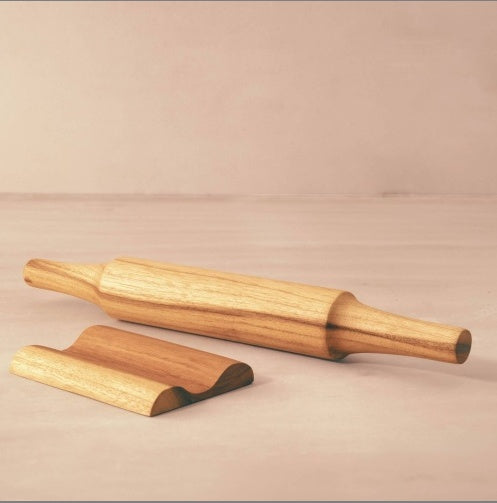 Teak Wood Belan With Stand Set