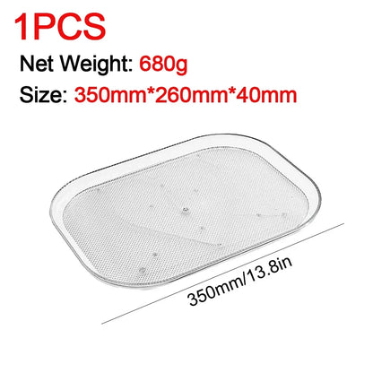 Turntable Organizer Lazy Susan for Refrigerator 360 Rotatable Rectangle Storage Rack Clear Turntable Rack for Kitchen Cabinet