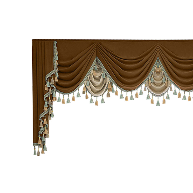 Finished Retro Villa Living Room Bedroom High-grade Thickened Light Luxury Velvet Splicing Curtains, Curtain Drapes Need To Be Purchased