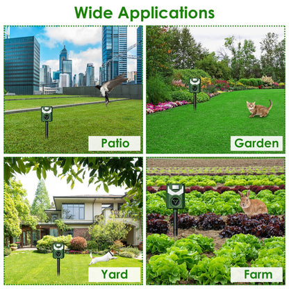 1Pc Solar Ultrasonic Animal Repeller With Flame Light USB Charge Motion Sensor Animal Repellent Chaser IP55 Waterproof Dog Raccoon Fox Skunk