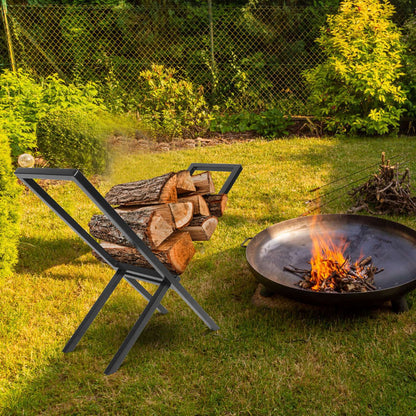 1Pc Firewood Log Rack 220LBS Steel Wood Lumber Storage Stacking Rack X Shape Storage Holder For Fireplace Firepit