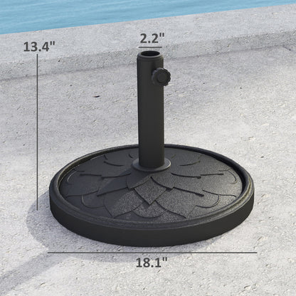Round Patio Umbrella Base, 26 Lbs Resin Umbrella Stand Base, Heavy Duty Patio Umbrella Holder For 1.31.51.9 Umbrella Poles For Outdoor, Lawn, Poolside, Black
