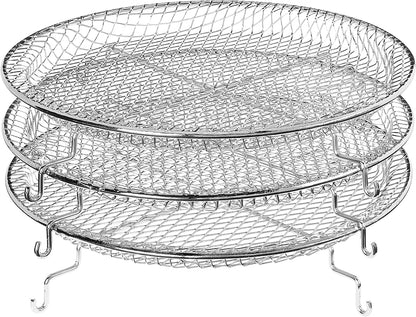 USA GW22957 7-Quart Electric Air Fryer with Dehydrator & 3 Stackable Racks, Digital Touchscreen with 8 Functions + Recipes, 7.0-Qt, Red/Silver