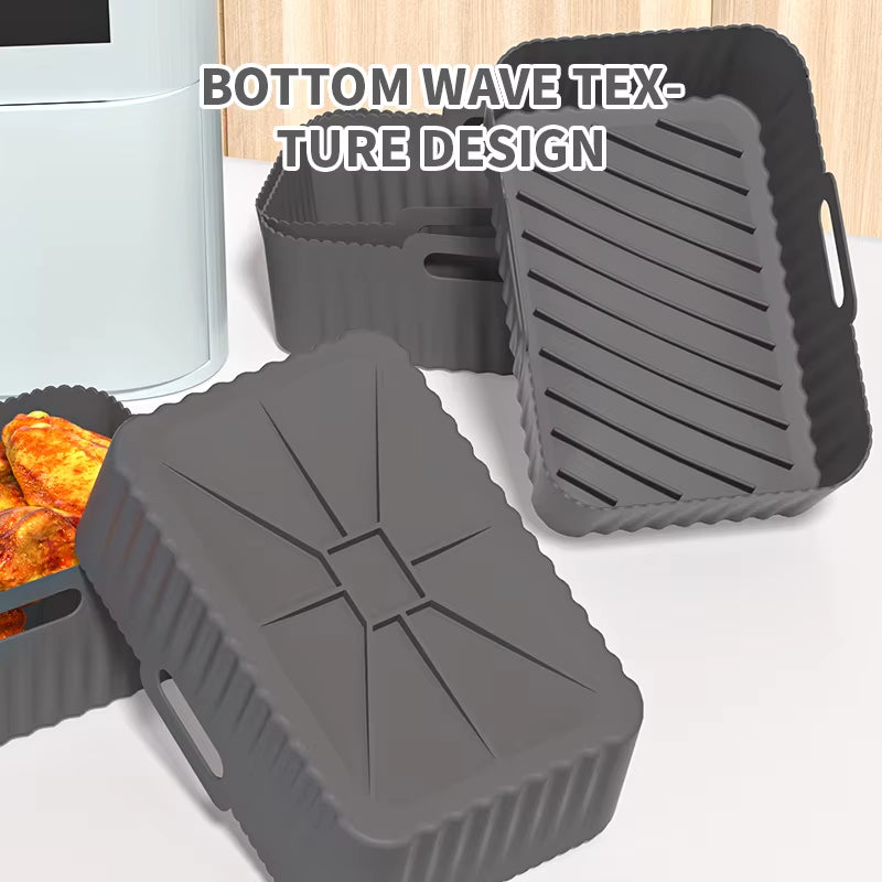 Non-Stick Rectangular Air Fryer Basket Easy Clean Air Fryer Silicone Pot Air Fryer Basket Suitable for Air Fryer