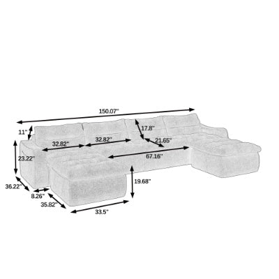 Compression Combined Sofa, Modern Lazy Style Combined Sofa, Comfortable Beanbag Sofa, Can Be Combined At Will, No Need To Assemble, Suitable For Living Room Yellow