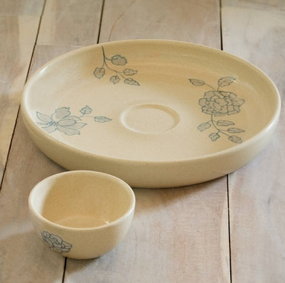 Handcrafted Ceramic Chip And Dip Bowl