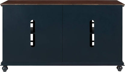 Palisades TV Stand, 63" W X 35" H, Catalina Blue with Coffee Top