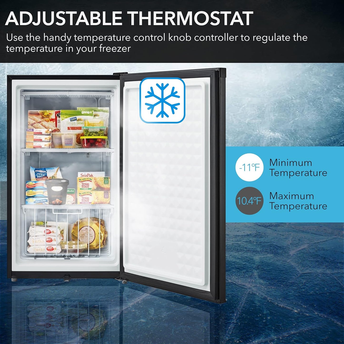 CUF-301SS Energy Star 3.0 Cubic Feet Upright Freezer, 21" D X 19.5" W X 33.5" H, 3, Stainless Steel