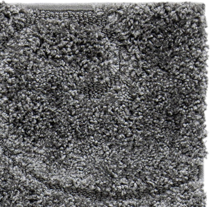 Florida Shag Collection Area Rug - 6'7" Square, Grey, Scroll Design, Non-Shedding & Easy to Clean, High-Low Plush Pile, Ideal for Living Room, Bedroom, Dining Space (SG455-8013)