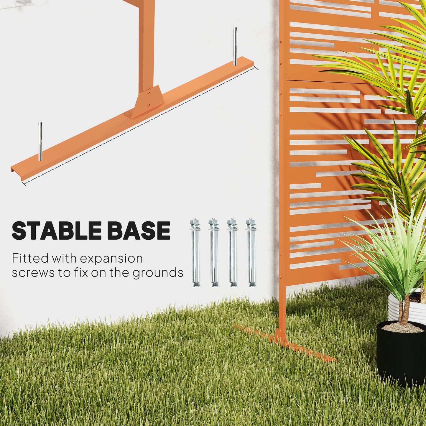 78 H X 48 W Metal Outdoor Privacy Screen, Freestanding Decorative Privacy Fence Screen For Balcony, Brown