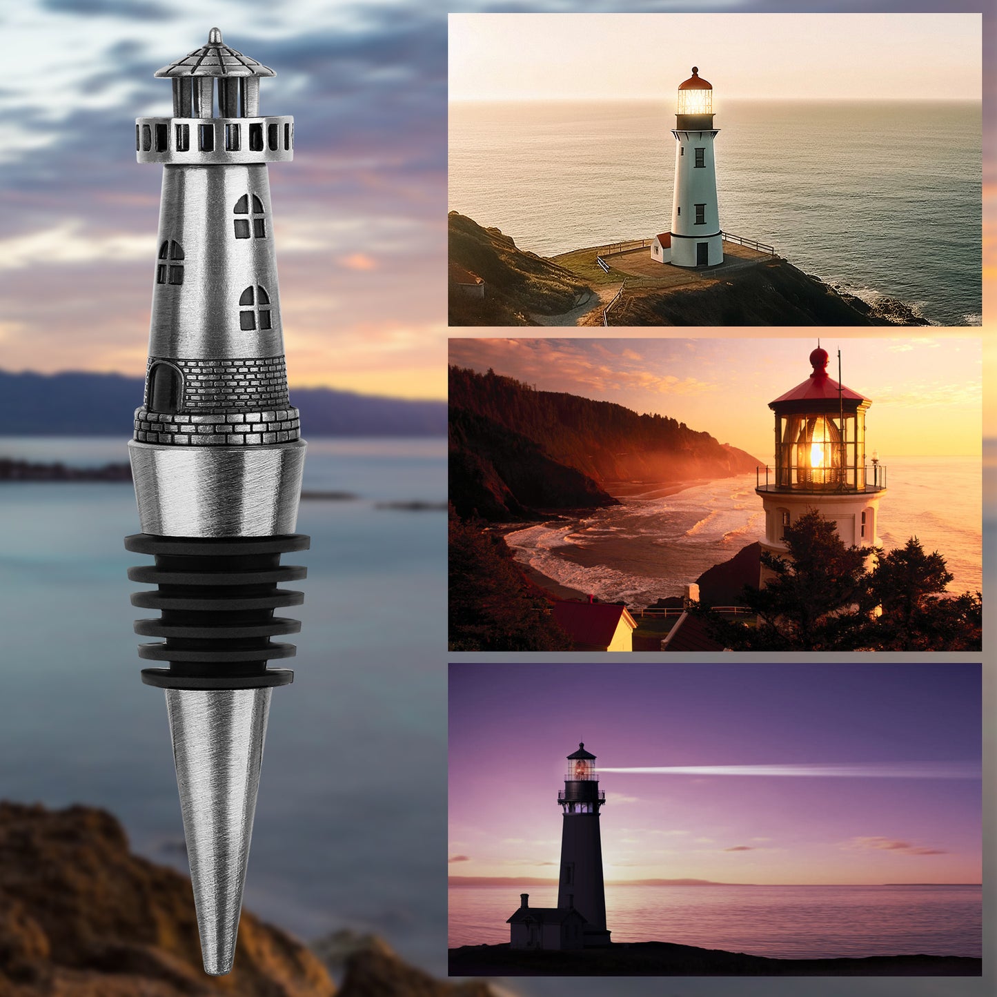Creative Lighthouse Wine Stopper, Seals The Aroma Of Wine, Protects High-quality Wine, And Serves As A Premium Tool For Wine Preservation.