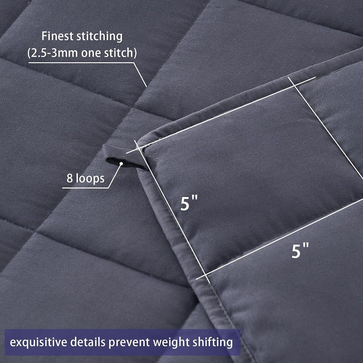 Weighted Blanket Comfortable Weighted Blankets with Glass Beads,15 Lbs, 48"X72", Full Size, Grey, Cooling Weighted Blankets for Adults All-Season