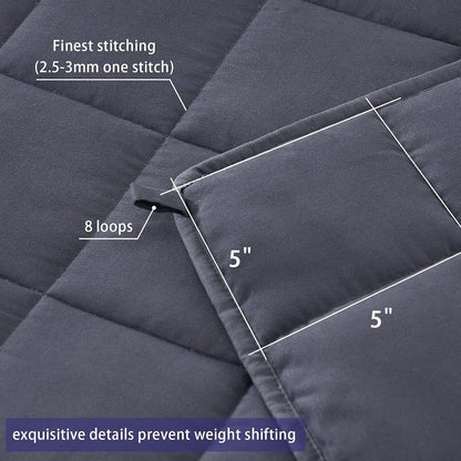 Weighted Blanket Comfortable Weighted Blankets with Glass Beads,15 Lbs, 48"X72", Full Size, Grey, Cooling Weighted Blankets for Adults All-Season