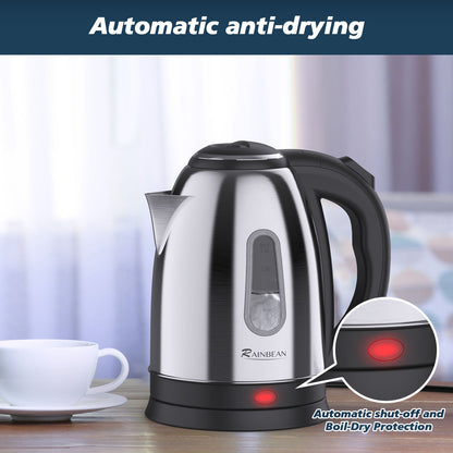 Electric Kettle Water Boiler, 1.8L Electric Tea Coffee Kettle Hot Water Boiler Auto Shut-Off & Boil Dry Protection