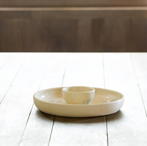 Handcrafted Ceramic Chip And Dip Bowl