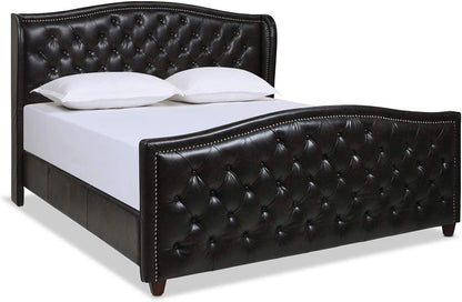 Marcella Upholstered Shelter Headboard Bed Set